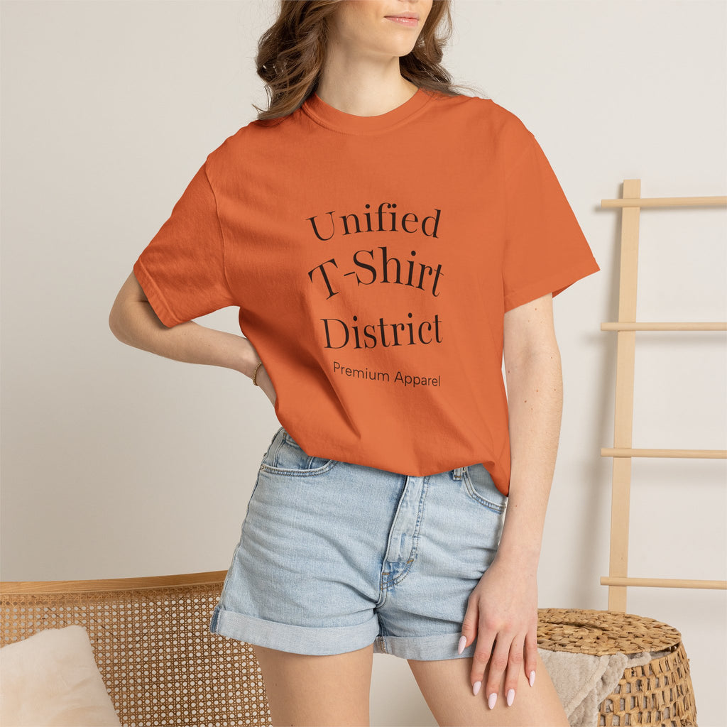 Unified T‑Shirt District graphic T-Shirt | minimal text logo, EST 2026 back print