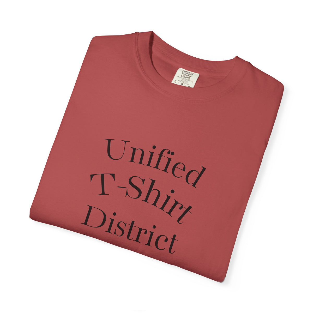 Unified T‑Shirt District graphic T-Shirt | minimal text logo, EST 2026 back print