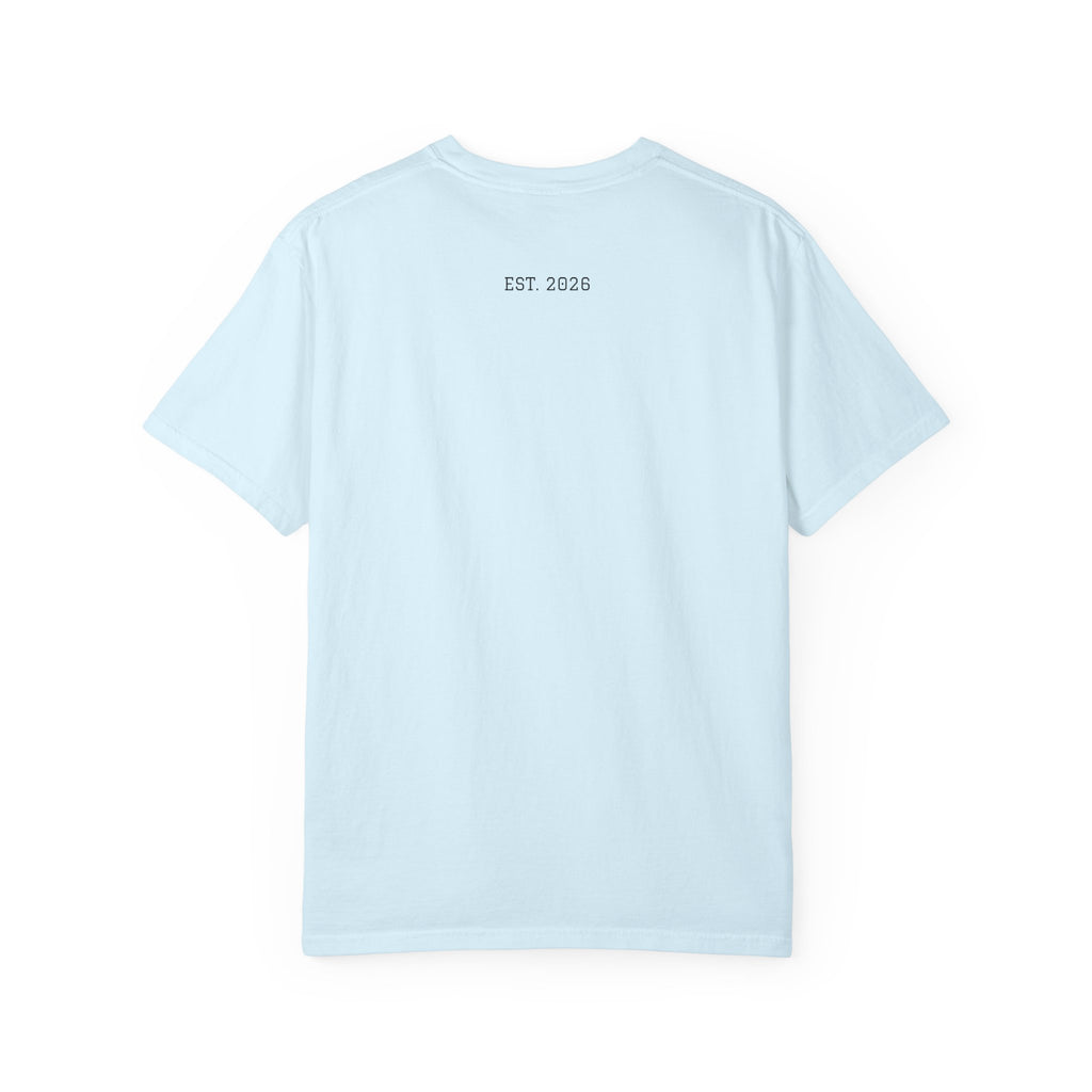 Unified T‑Shirt District graphic T-Shirt | minimal text logo, EST 2026 back print