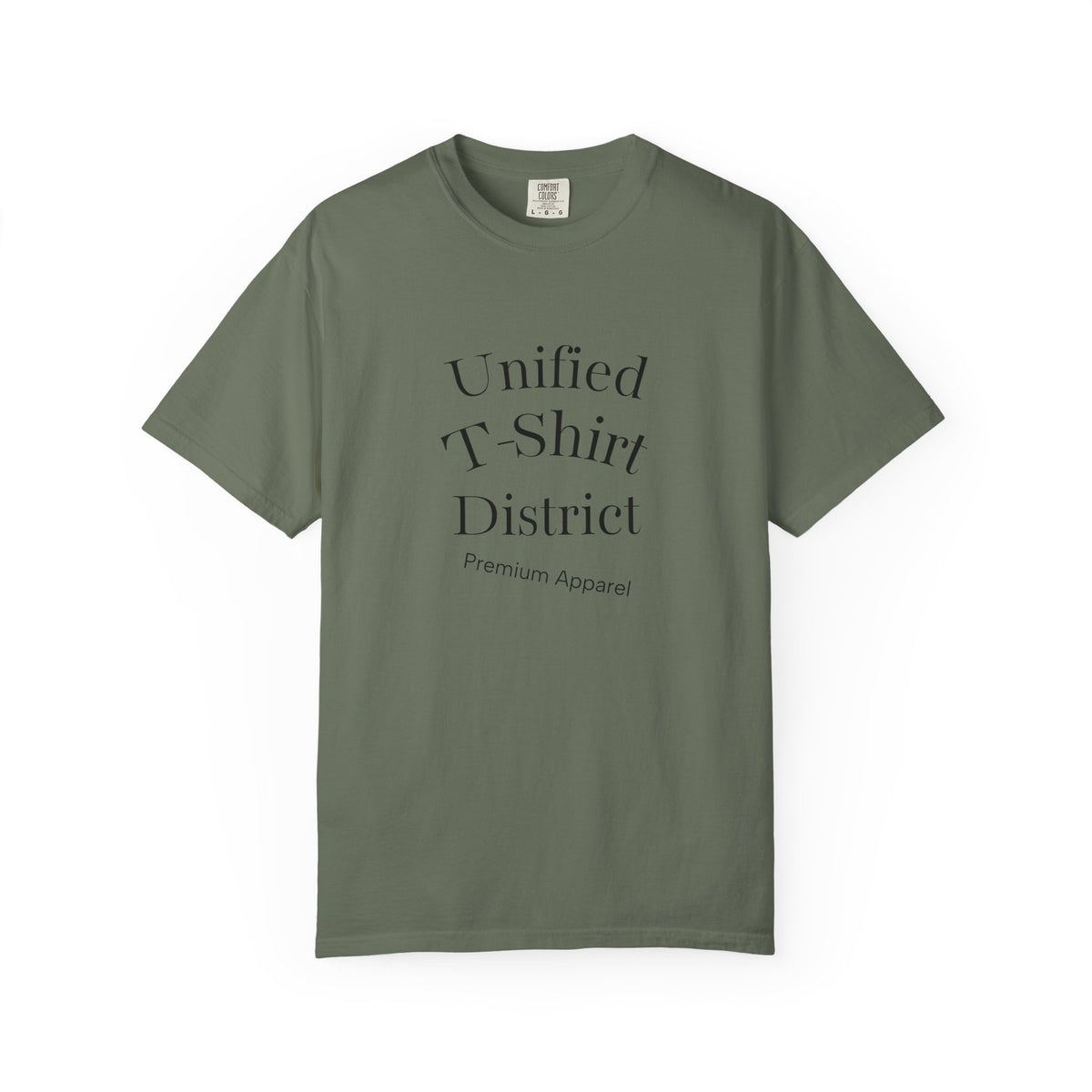 Unified T‑Shirt District graphic T-Shirt | minimal text logo, EST 2026 back print
