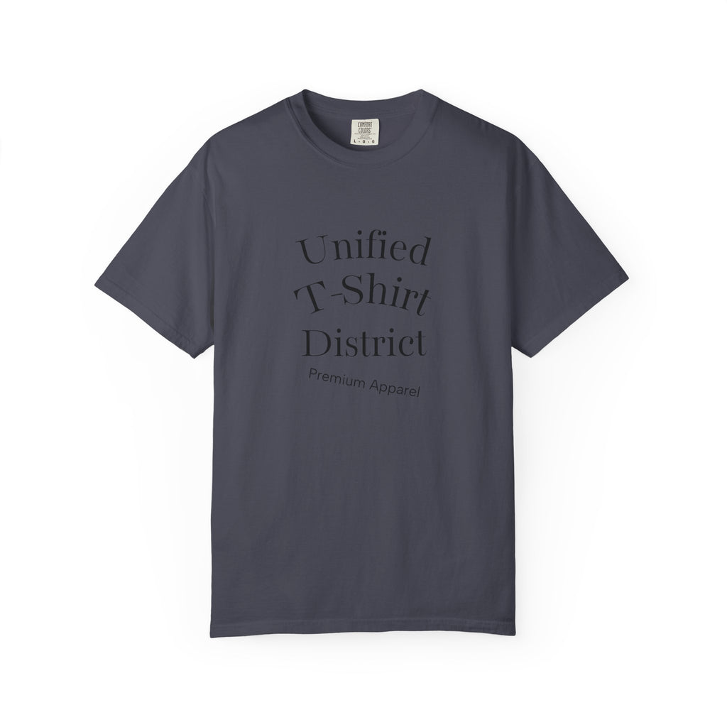 Unified T‑Shirt District graphic T-Shirt | minimal text logo, EST 2026 back print