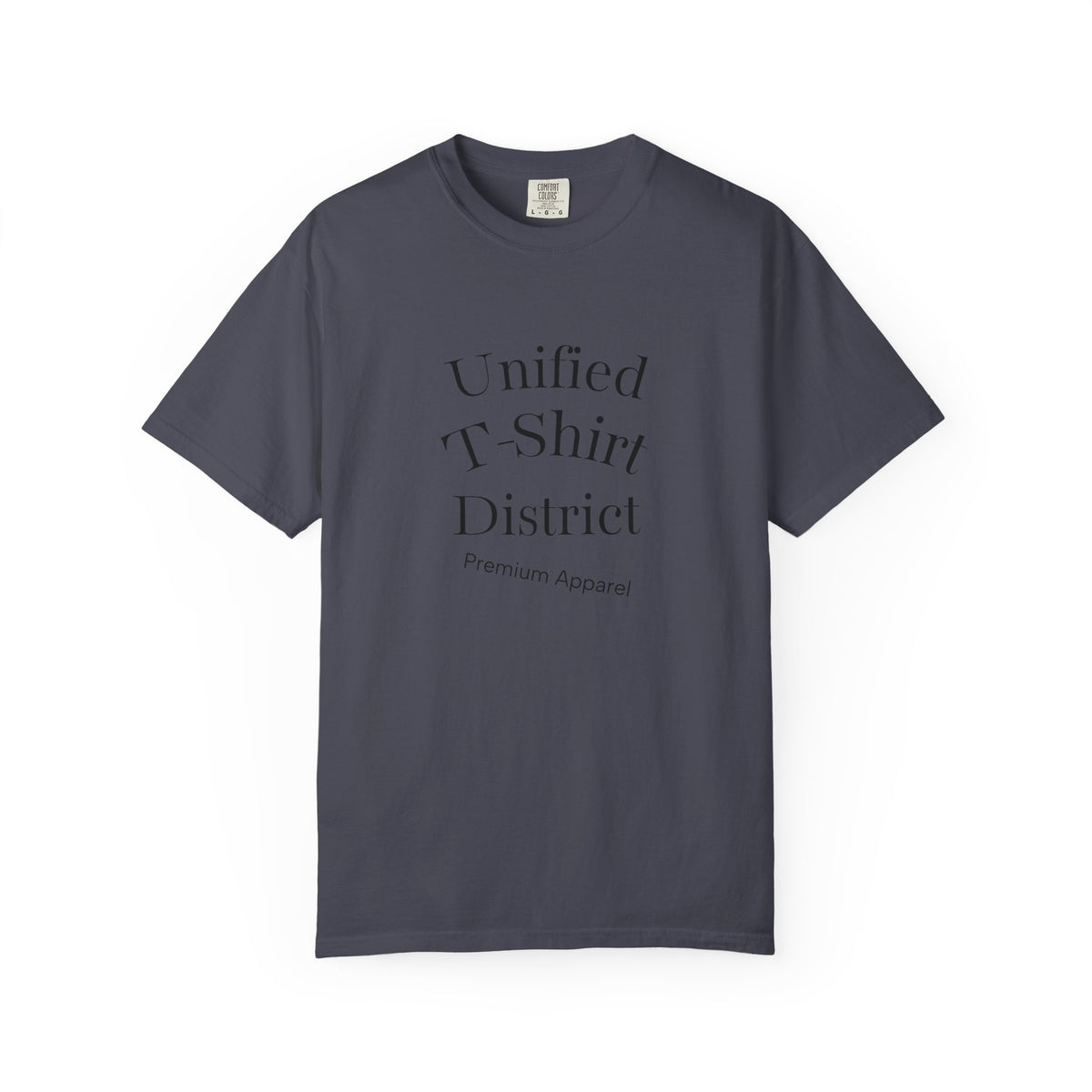 Unified T‑Shirt District graphic T-Shirt | minimal text logo, EST 2026 back print