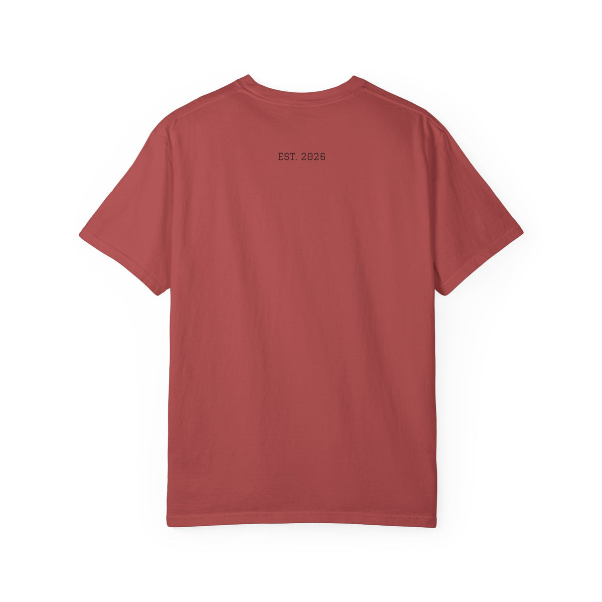 Unified T‑Shirt District graphic T-Shirt | minimal text logo, EST 2026 back print