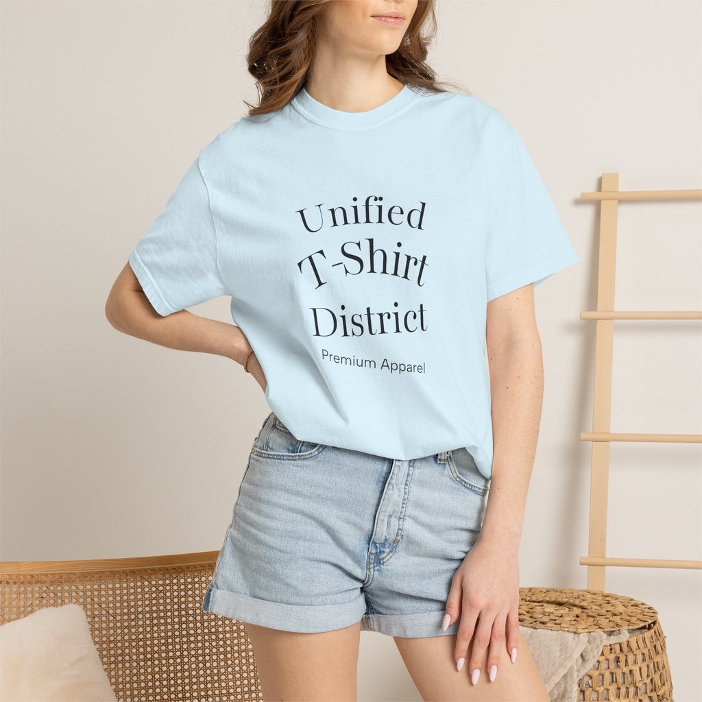 Unified T‑Shirt District graphic T-Shirt | minimal text logo, EST 2026 back print