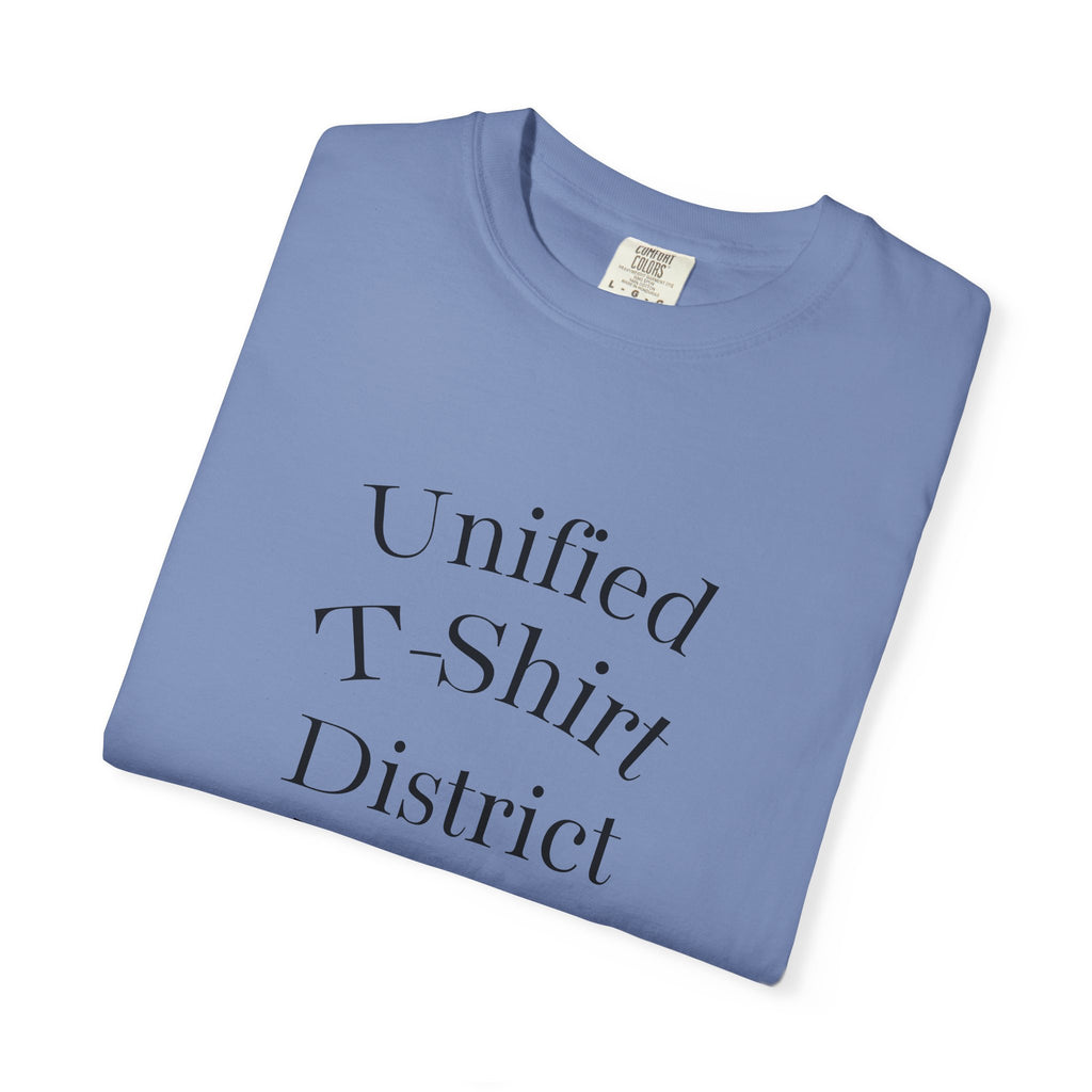 Unified T‑Shirt District graphic T-Shirt | minimal text logo, EST 2026 back print