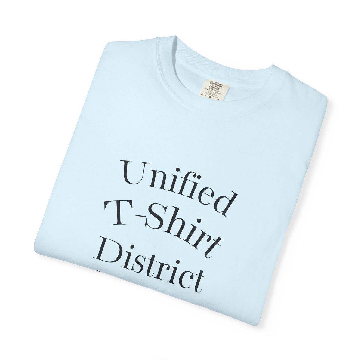 Unified T‑Shirt District graphic T-Shirt | minimal text logo, EST 2026 back print