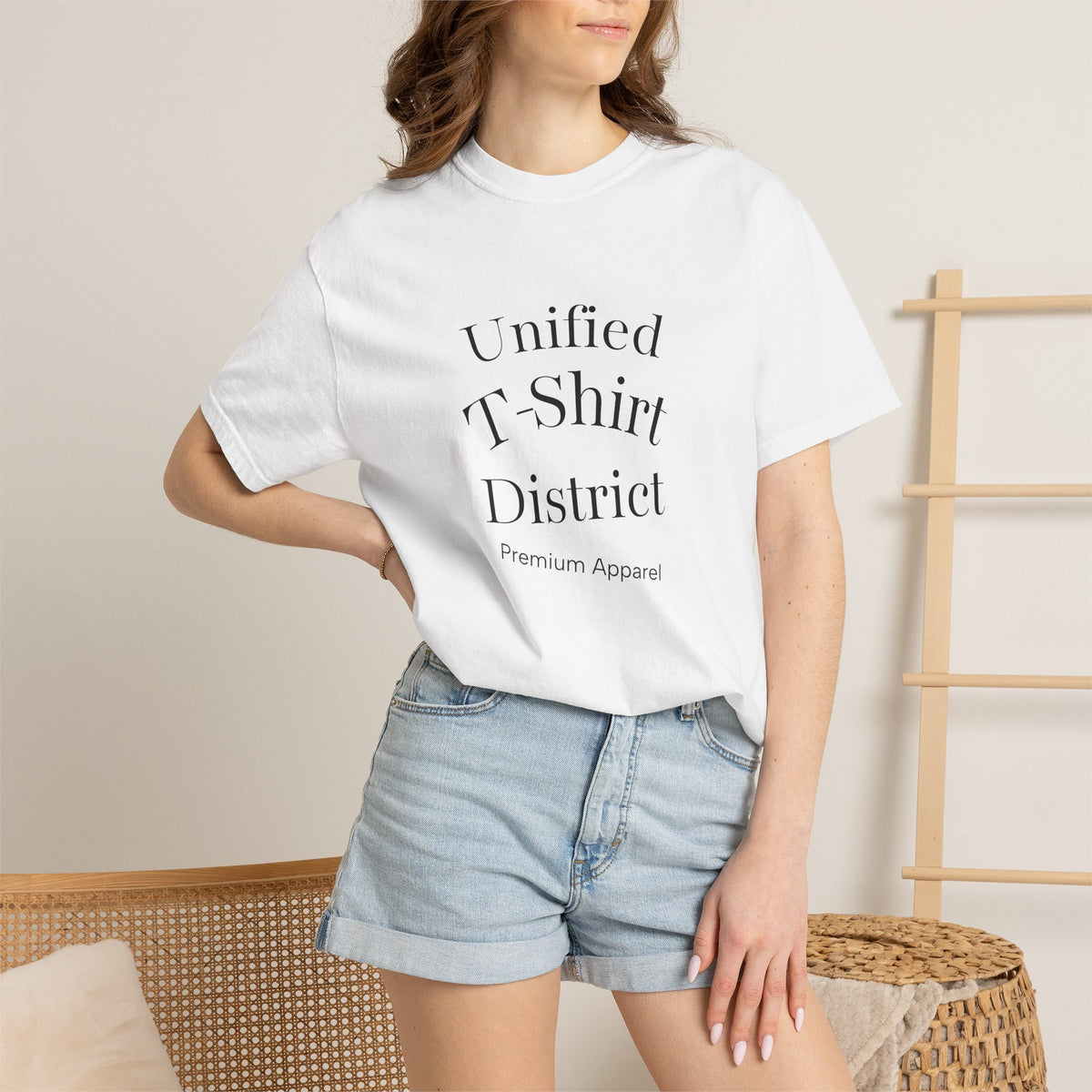Unified T‑Shirt District graphic T-Shirt | minimal text logo, EST 2026 back print