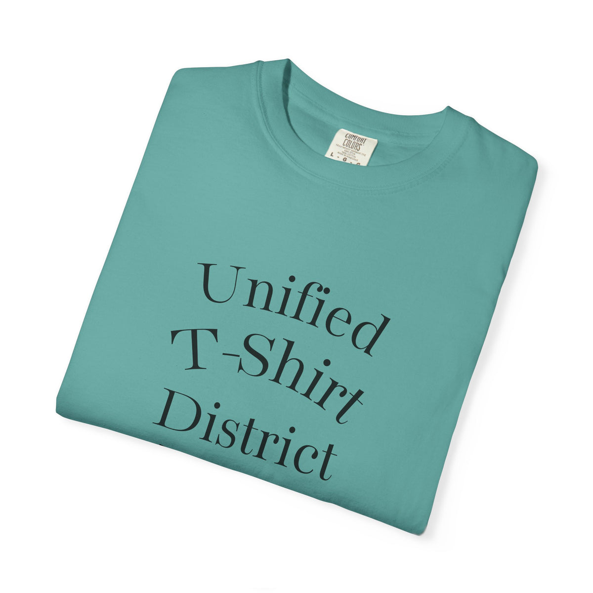 Unified T‑Shirt District graphic T-Shirt | minimal text logo, EST 2026 back print