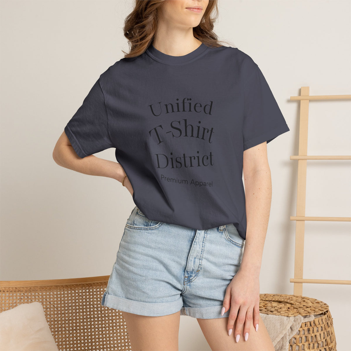 Unified T‑Shirt District graphic T-Shirt | minimal text logo, EST 2026 back print