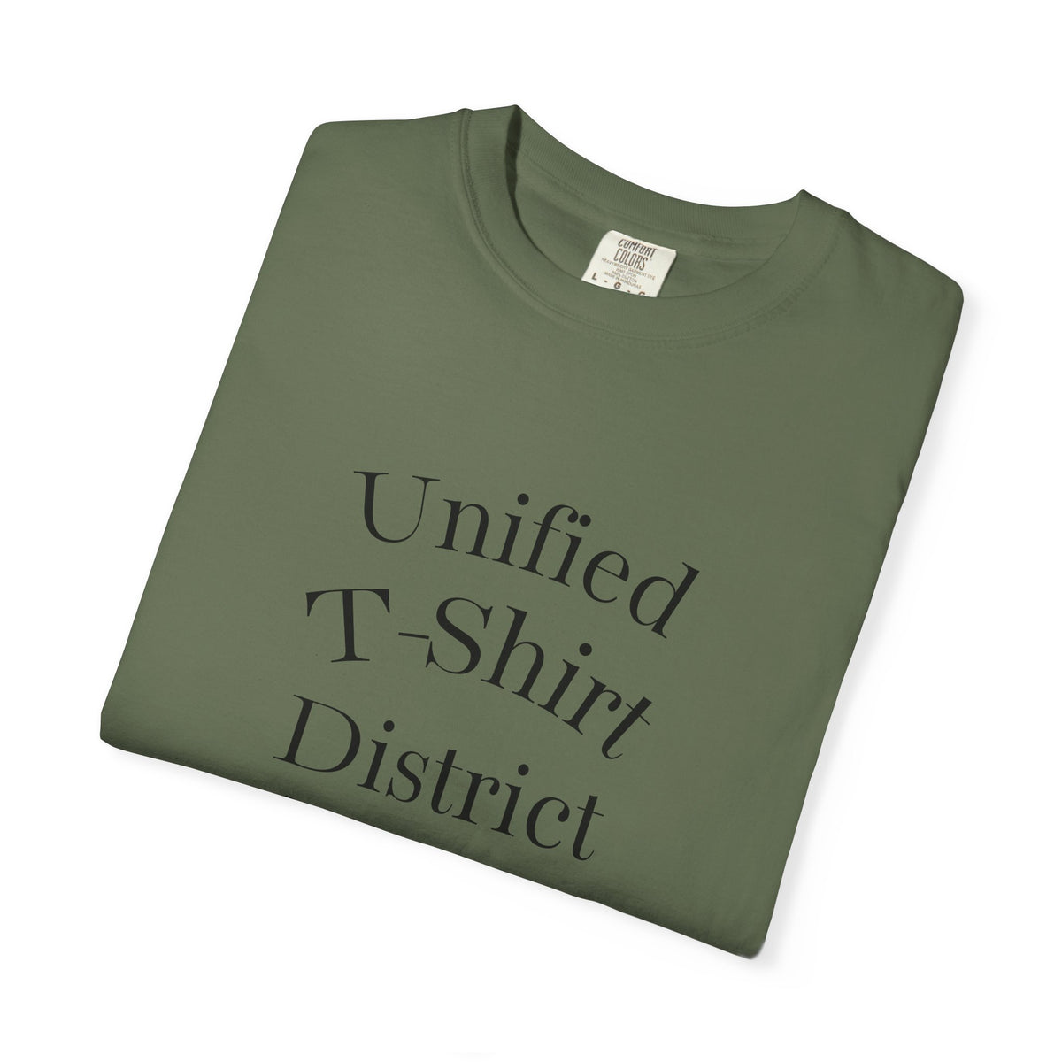 Unified T‑Shirt District graphic T-Shirt | minimal text logo, EST 2026 back print