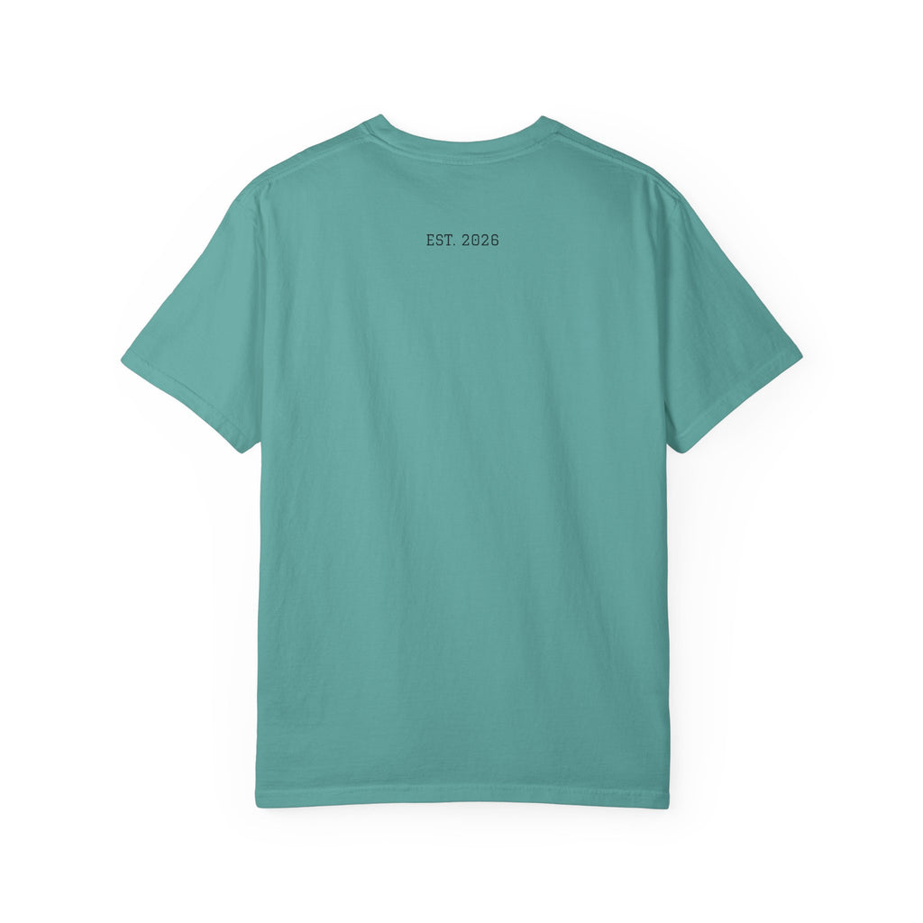Unified T‑Shirt District graphic T-Shirt | minimal text logo, EST 2026 back print