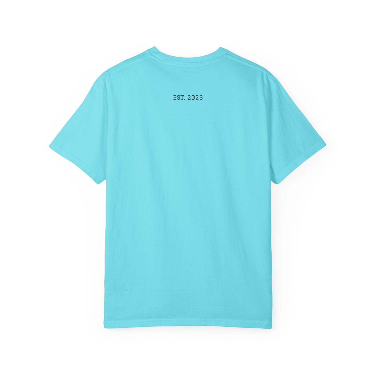 Unified T‑Shirt District graphic T-Shirt | minimal text logo, EST 2026 back print