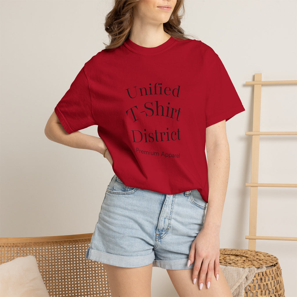 Unified T‑Shirt District graphic T-Shirt | minimal text logo, EST 2026 back print