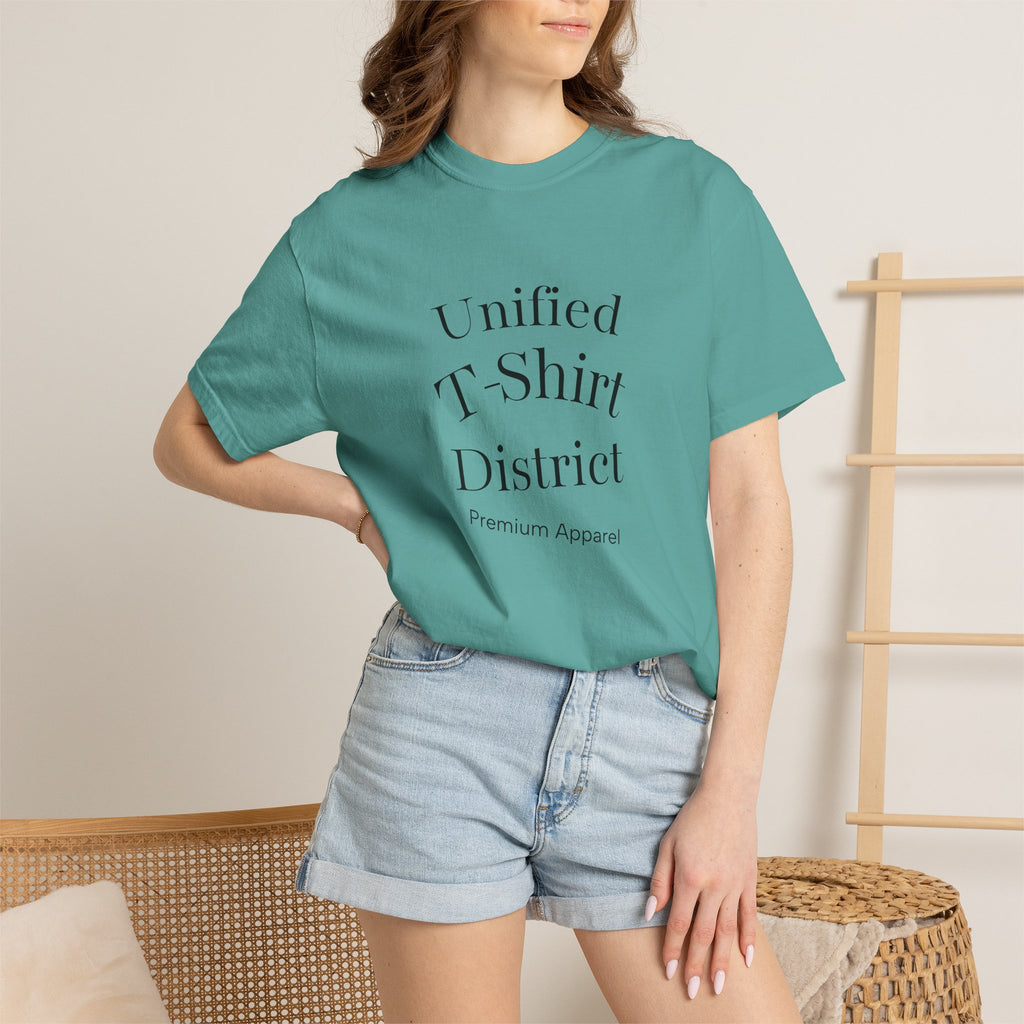 Unified T‑Shirt District graphic T-Shirt | minimal text logo, EST 2026 back print