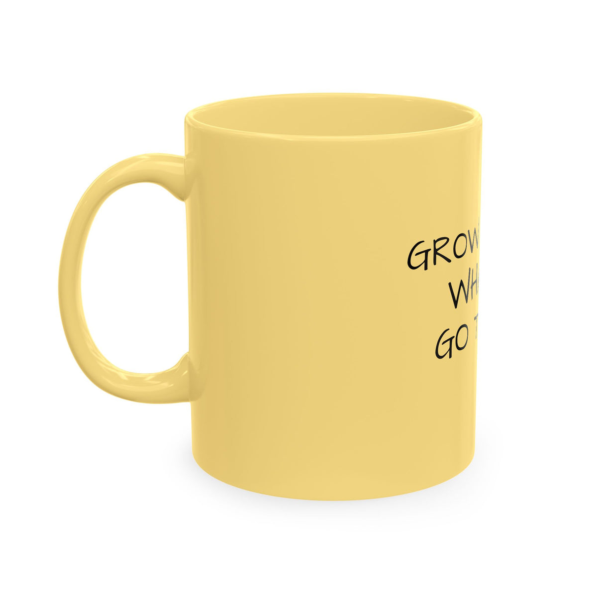 Inspirational Quote Mug – "Grow Through Whatcha Go Through" Ceramic Coffee Cup