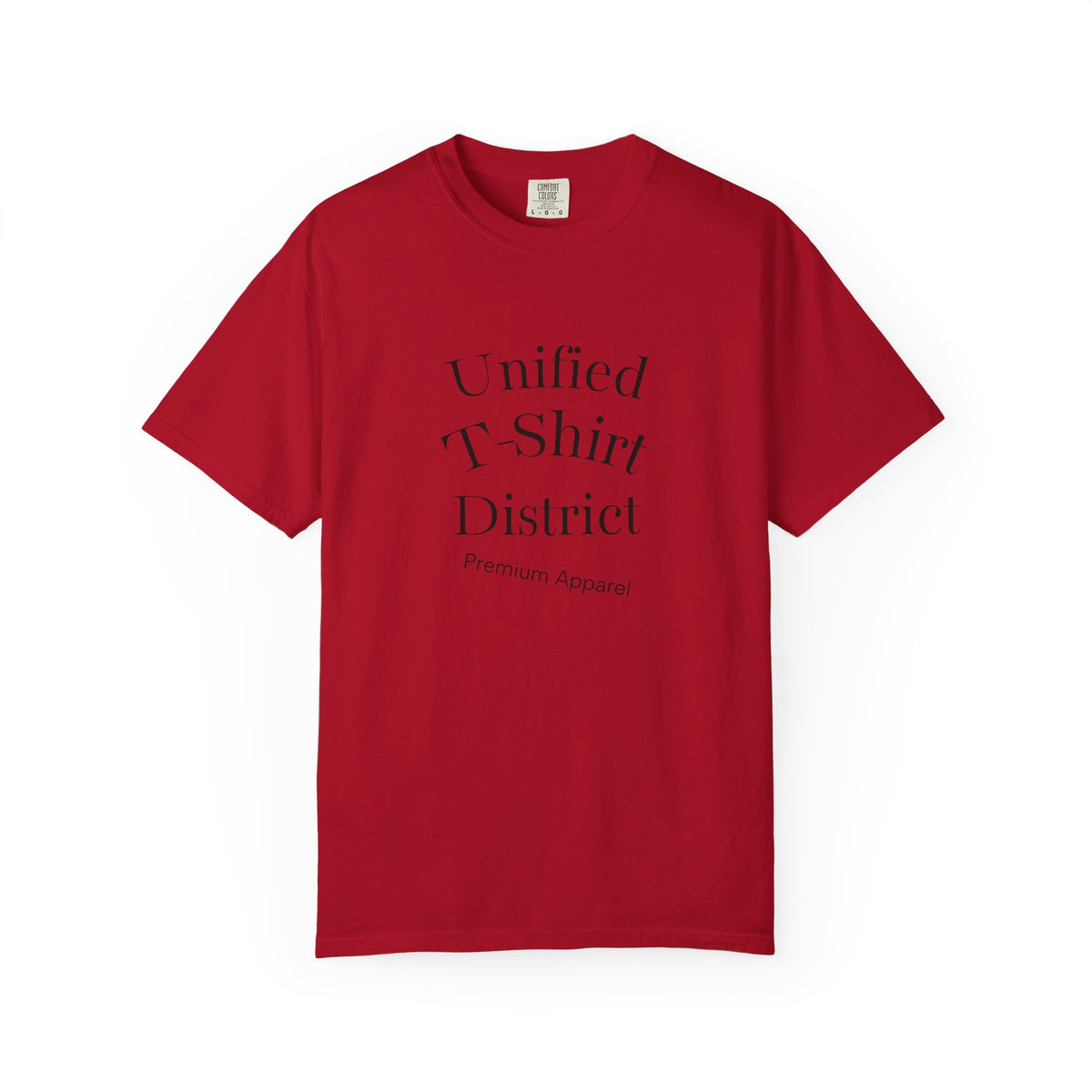 Unified T‑Shirt District graphic T-Shirt | minimal text logo, EST 2026 back print