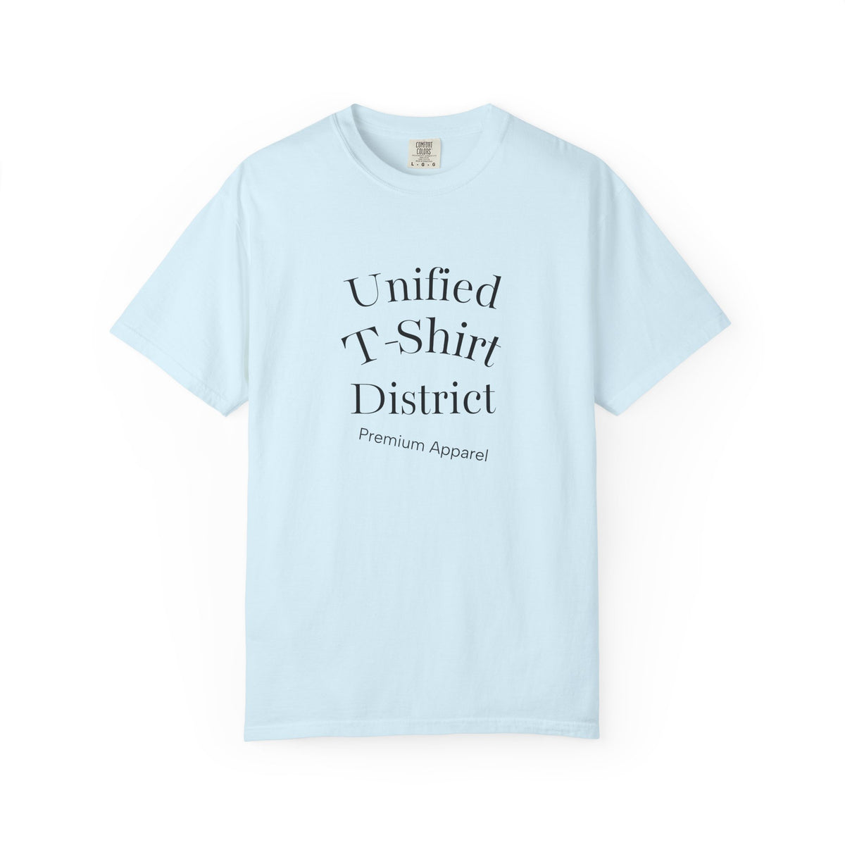 Unified T‑Shirt District graphic T-Shirt | minimal text logo, EST 2026 back print