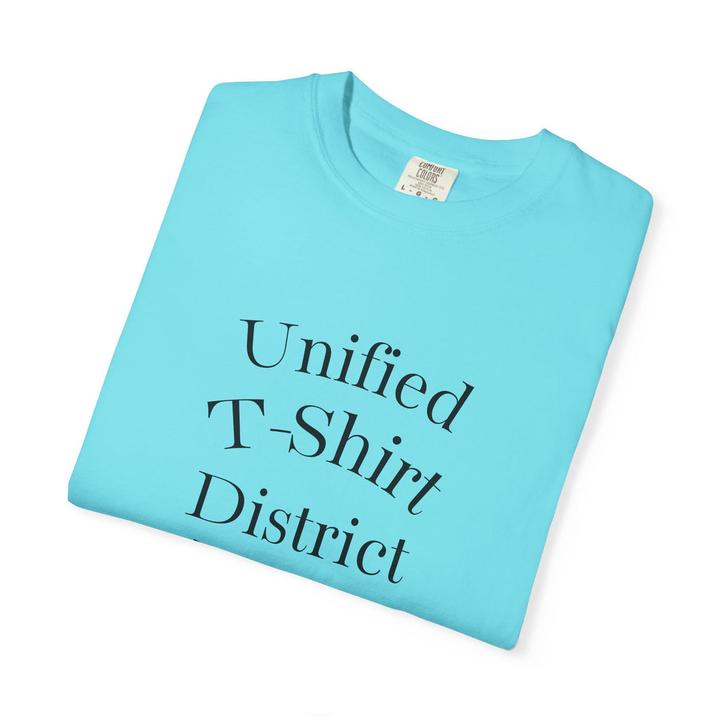 Unified T‑Shirt District graphic T-Shirt | minimal text logo, EST 2026 back print
