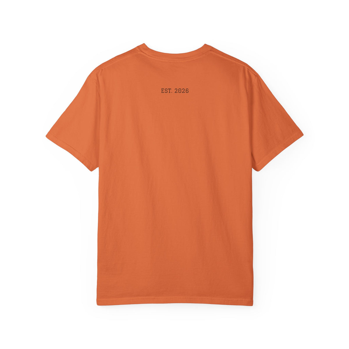 Unified T‑Shirt District graphic T-Shirt | minimal text logo, EST 2026 back print