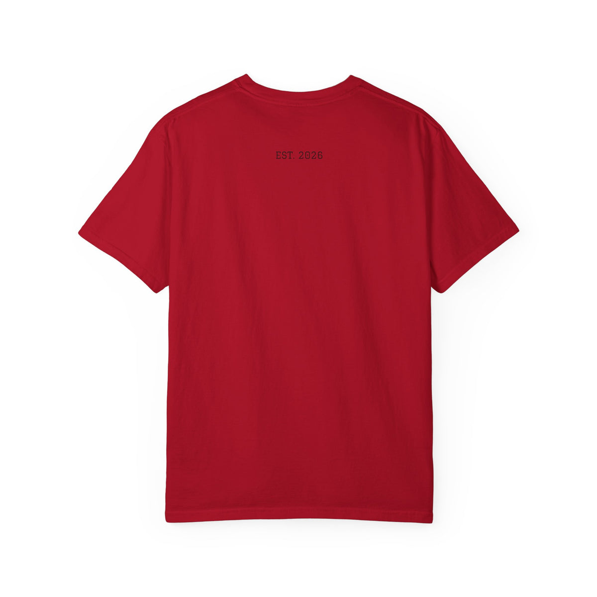 Unified T‑Shirt District graphic T-Shirt | minimal text logo, EST 2026 back print