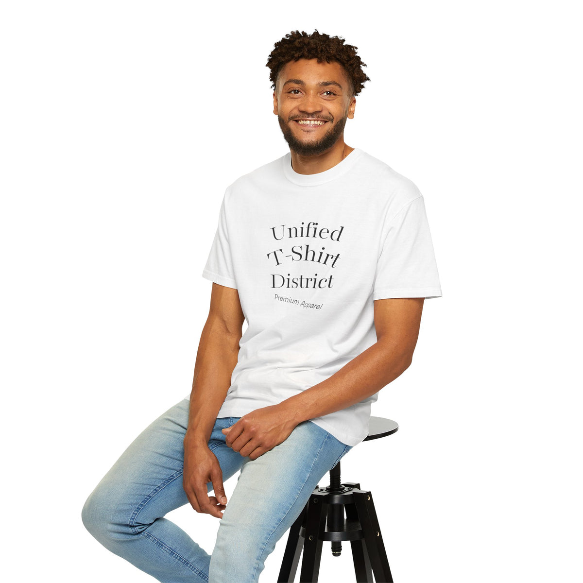 Unified T‑Shirt District graphic T-Shirt | minimal text logo, EST 2026 back print