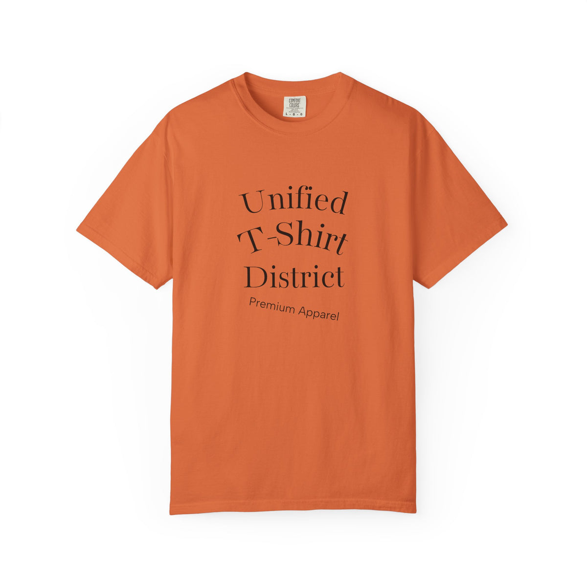 Unified T‑Shirt District graphic T-Shirt | minimal text logo, EST 2026 back print