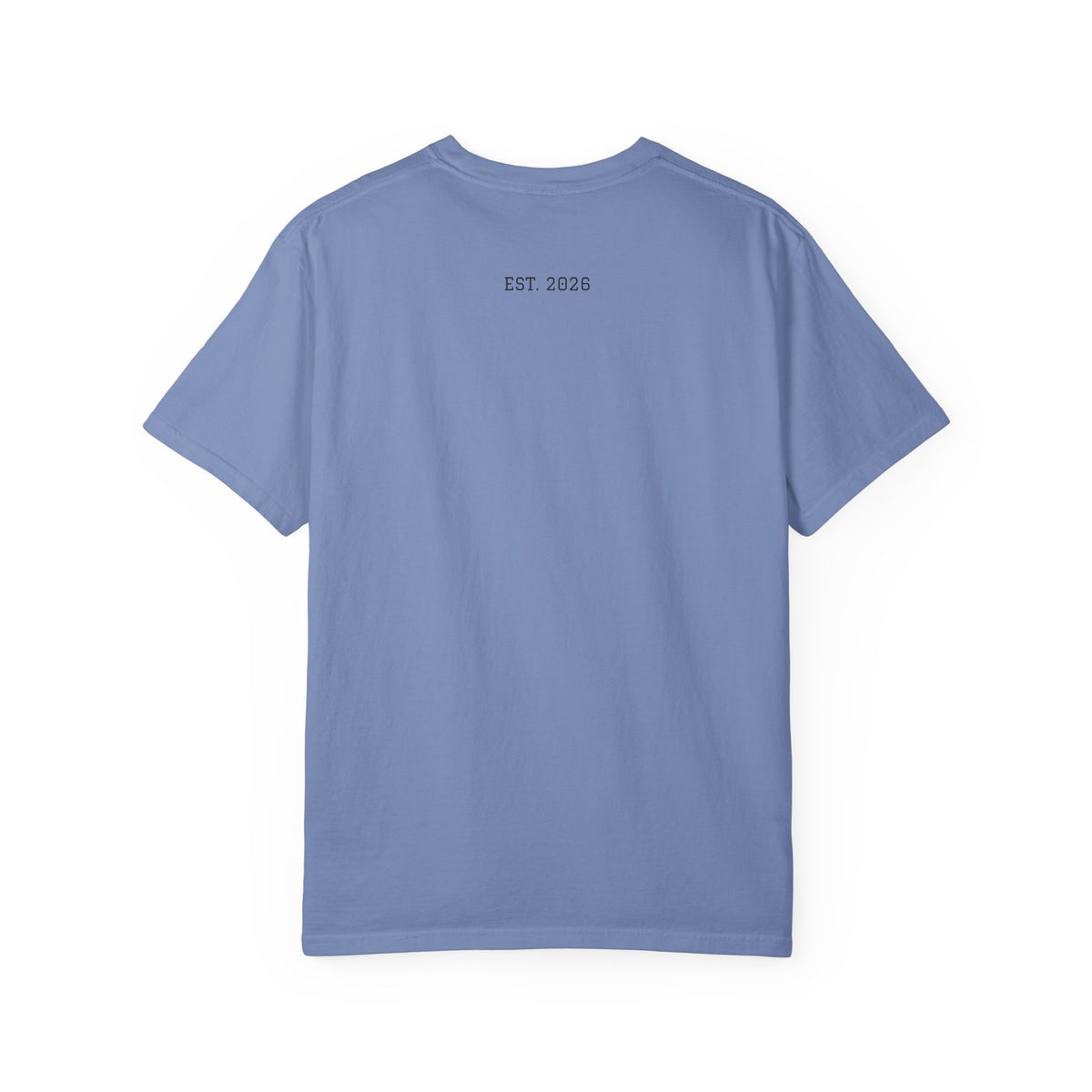 Unified T‑Shirt District graphic T-Shirt | minimal text logo, EST 2026 back print