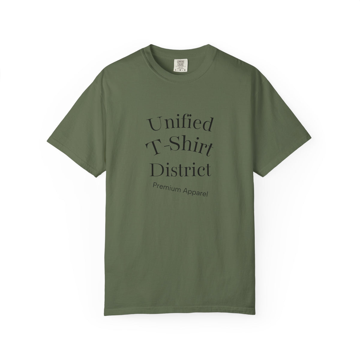 Unified T‑Shirt District graphic T-Shirt | minimal text logo, EST 2026 back print