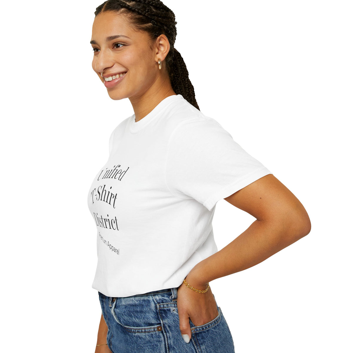 Unified T‑Shirt District graphic T-Shirt | minimal text logo, EST 2026 back print